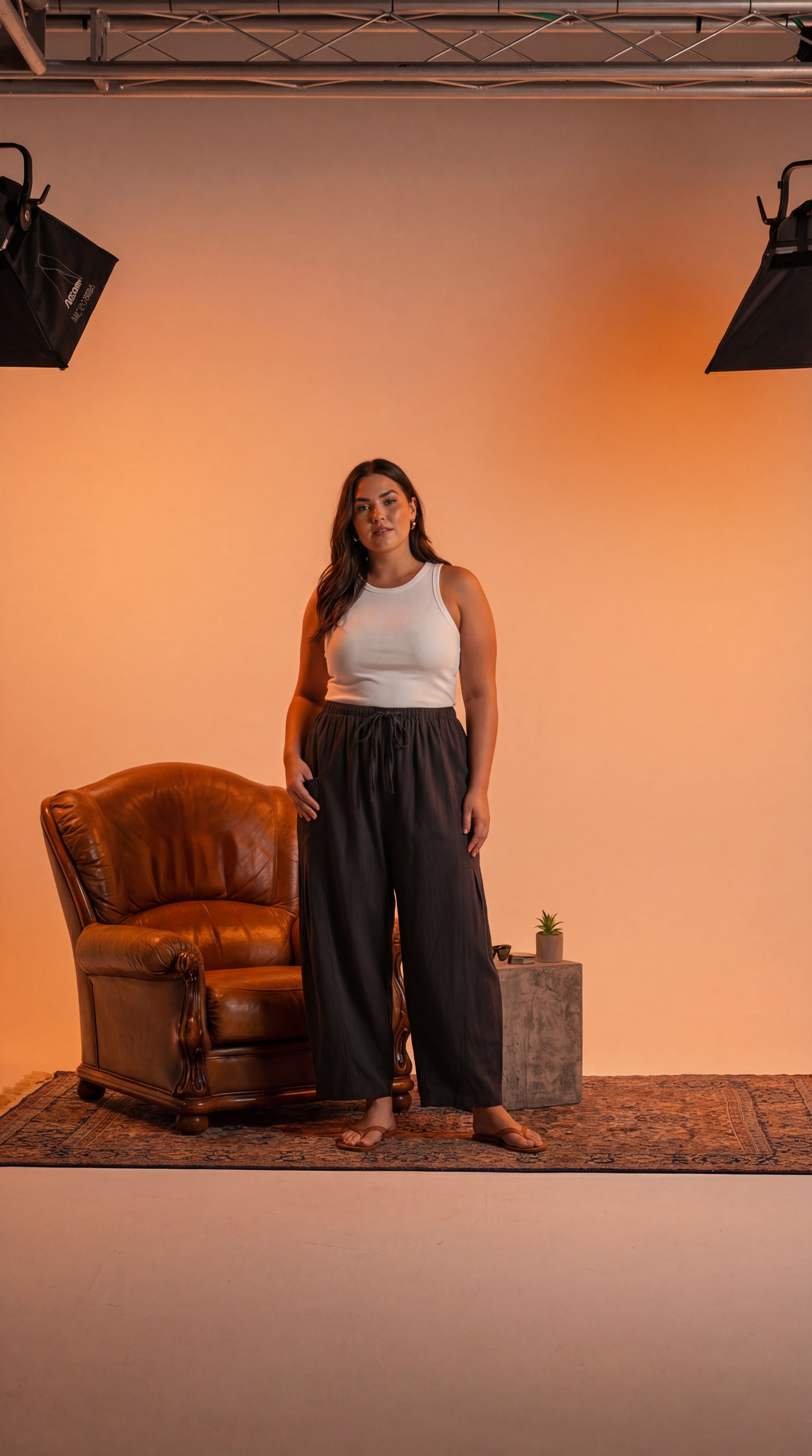 Relaxed Linen Wide-Leg Pants